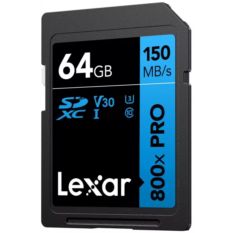 SDXC-Flash-Speicher Lexar 64 GB UHS-I 800xPRO — Klasse 10, U3, V30, 150 MB/s