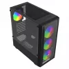 PC-Gehäuse SAVIO Noctis Flow RGB — Cube, ATX/Mini-ITX, 3x 120 mm Frontlüfter, Seitenfenster aus gehärtetem Glas, max. GPU 35 cm