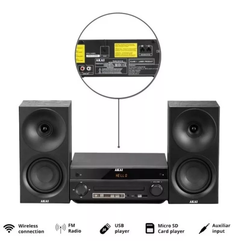 Audiosystem AKAI AM-301 BK Music Center – kompaktes Heim-Audio-Gerät
