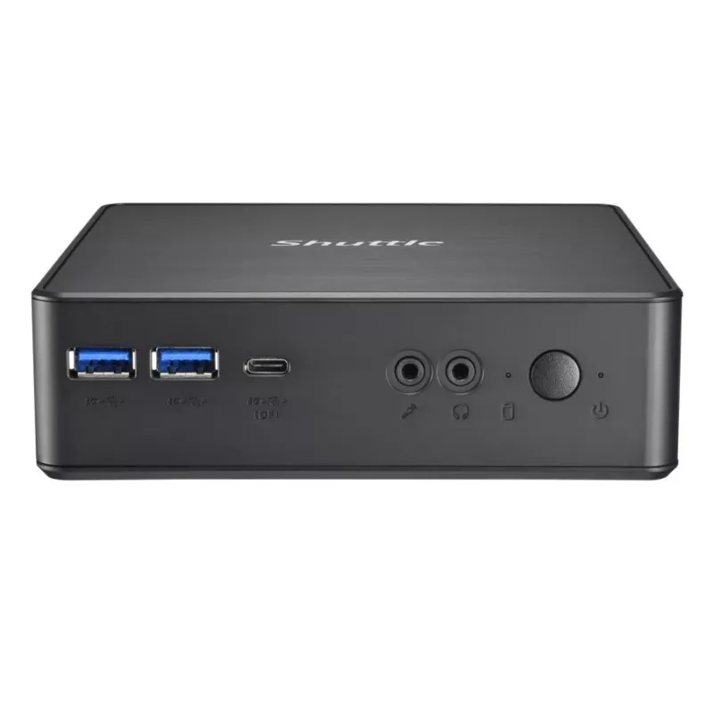 Shuttle XPC Nano PC NC40U5, Intel Core i5-1235U, 1x HDMI, 1x DP, 1x USB-C/DP, 6x USB3.2, 1x 2,5-Zoll-Schacht, 2x M.2, 1x LAN, RAID, 24/7-Dauerbetrieb, inkl. VESA & Standfuß