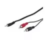 Wentronic Goobay 3,5mm-Klinken-/Cinch-Adapterkabel, Schwarz, 15 m - 3,5 mm Klinkenstecker (3-polig, Stereo) > 2x Cinch-Stecker (Audio links/rechts) (50780)