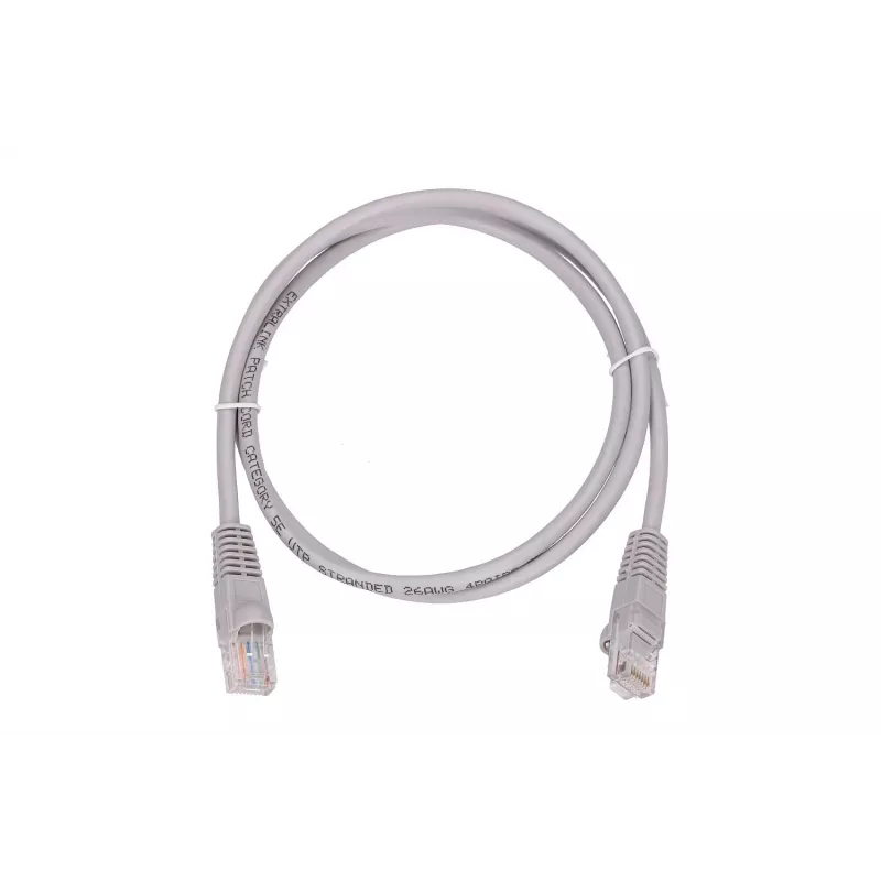 LAN-Patchkabel Extralink Cat5e UTP 1 m, RJ-45 auf RJ-45, grau