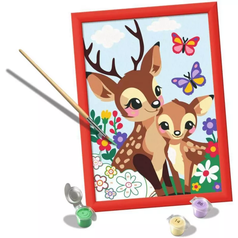 Malen-nach-Zahlen-Set Ravensburger CreArt Glücklicher Hirsch — nummerierte Leinwand-Malset