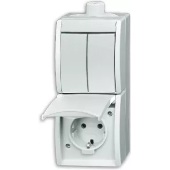 BUSCH JAEGER 2601/5/20EW-54-503 - CEE 7/3 - 2P+E - Weiß - IP44 - 250 V - 16 A