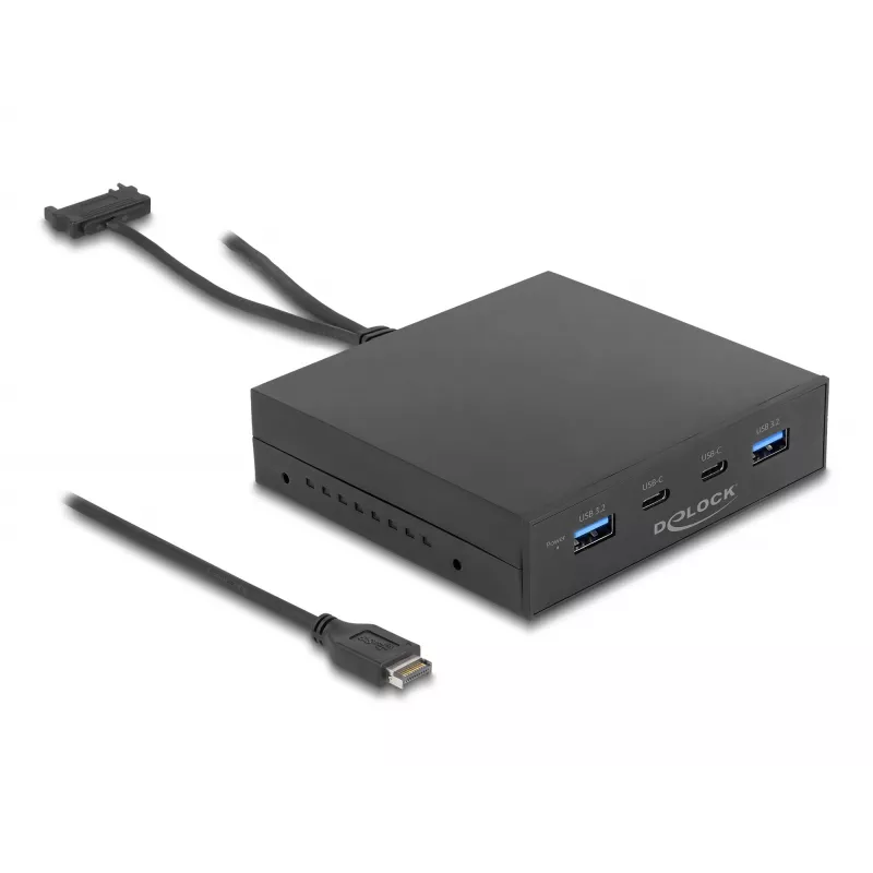 DeLOCK 3,5 Zoll USB 3.2 Gen 2 Frontpanel 2 x USB Typ-C 2 x USB Typ-A