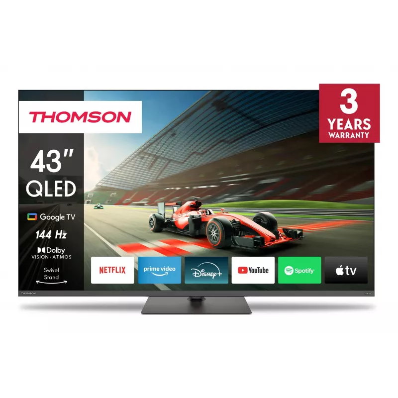 TV Set | THOMSON | 43 inch | 4K Ultra HD | 3840 x 2160 Pixel | Flach | 16:9 | QLED Pro | 43QG7C04