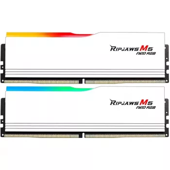 DIMM 64 GB DDR5-6000 (2x 32 GB) Dual-Kit, Arbeitsspeicher Weiß, F5-6000J3040G32GX2-RM5NRW, Ripjaws M5 Neo, AMD EXPO