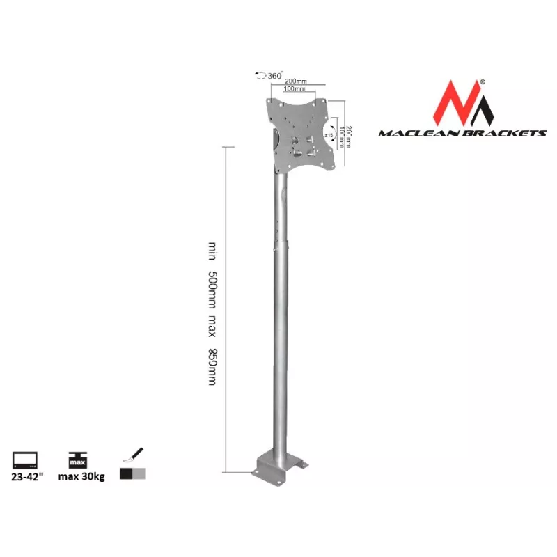 Maclean MC-504A S Verstellbare Deckenhalterung 23-42 30kg