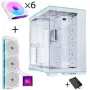 Lian Li O11 Dynamic EVO RGB PC-Enclosure Bundle + HydroShift II LCD-S 360TL AiO + 6x UNI FAN SL-INF 120 Reverse Blade Fan - Weiß