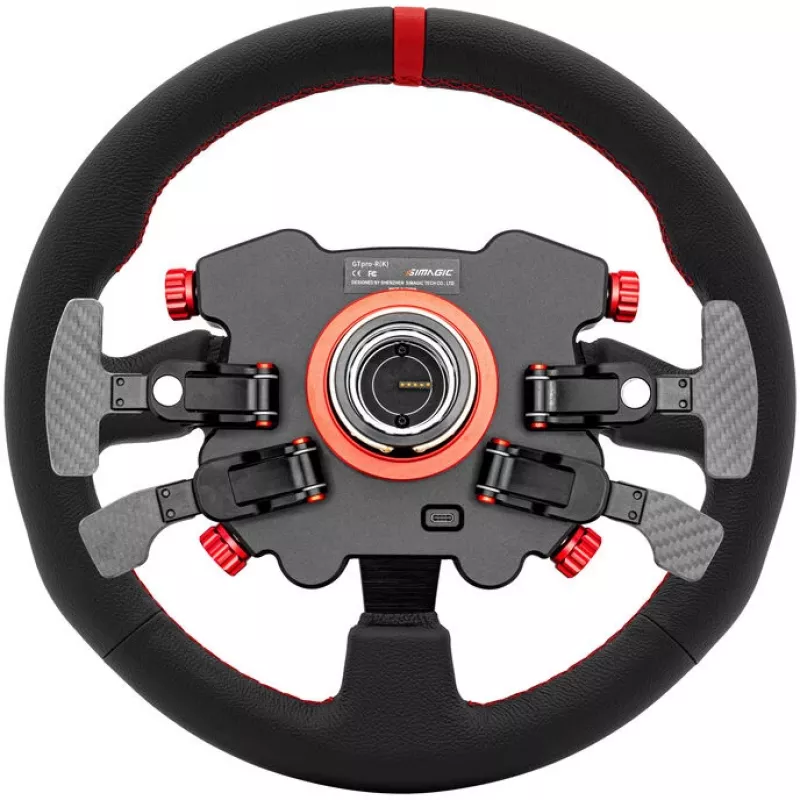 Simagic Lenkradnabe/-knauf GT1 Pro (GTPRO-R K Leder) — Lederbezug, kompatibel mit GT1-Serie