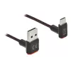 USB-Kabel DeLOCK EASY-USB 2.0 Typ-A-Stecker auf Typ-C-Stecker abgewinkelt 0,5m schwarz