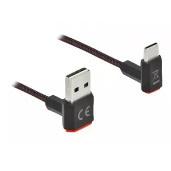 USB-Kabel DeLOCK EASY-USB 2.0 Typ-A-Stecker auf Typ-C-Stecker abgewinkelt 0,5m schwarz