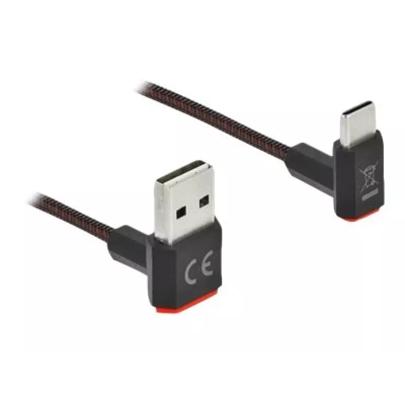 USB-Kabel DeLOCK EASY-USB 2.0 Typ-A-Stecker auf Typ-C-Stecker abgewinkelt 0,5m schwarz