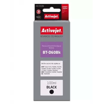 Activejet AB-D60Bk Tintenpatrone (Ersatz für Brother BT-D60Bk; Supreme; 100 ml; schwarz)