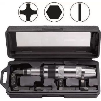 Bahco 7865 Schlagschraubendreher-Set, 15 Stk., Schlitz, PH und Hex