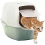 Katzentoilette mit Haube Rotho Bailey Grün Weiß 560×400×390 mm, Kohlefilter, 1 Griff