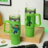 Paladone Minecraft Green 900ml Isolierbecher mit Strohhalm