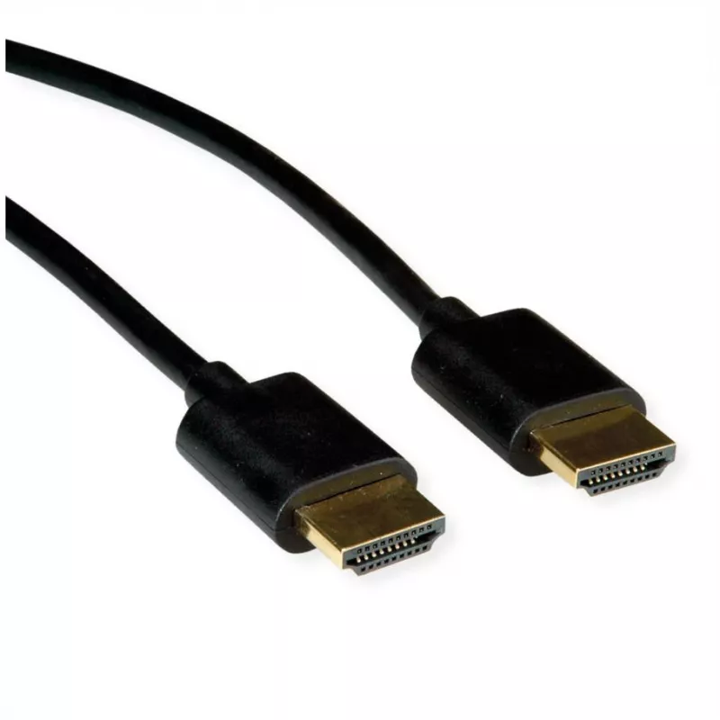 ROLINE HDMI High Speed Kabel mit Ethernet Slim ST-ST schwarz 1.5 m 11.04 - Kabel - Digital/Display/Video