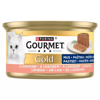 PURINA Gourmet Gold Mousse mit Lachs - Nassfutter für Katzen - 85g