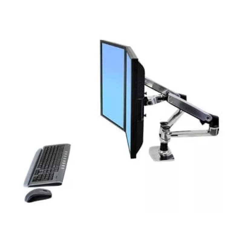 ERGOTRON LX Dual Side-by-Side Arm silber poliertes Aluminium