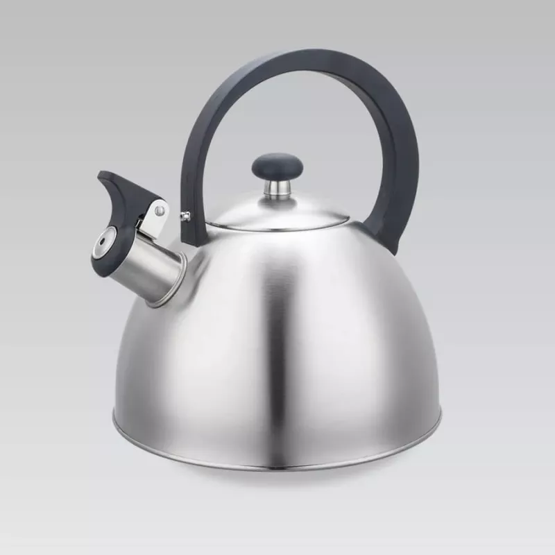 Wasserkocher Maestro MR1302 Edelstahl 2,5 L, induktionsgeeignet, Klappdeckelpfeife, schwarzer Griff