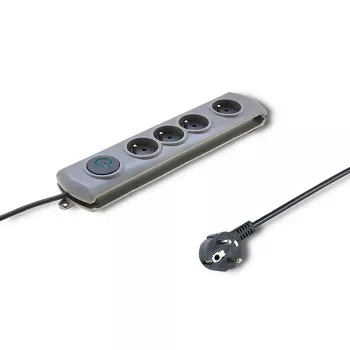 Überspannungsschutz Qoltec 50163 Grau 4 AC-Steckdosen 230V 1,5m