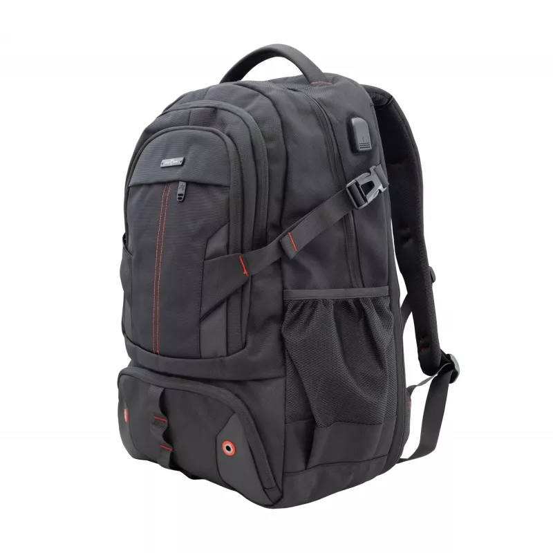 Rucksack White Shark VOYAGER GBP-012 — schwarz, strapazierfähiges wasserabweisendes Design