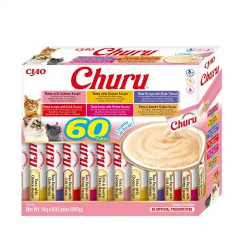 INABA Churu Sortimentsbox Thunfisch – Katzensnacks – 60 x 14g