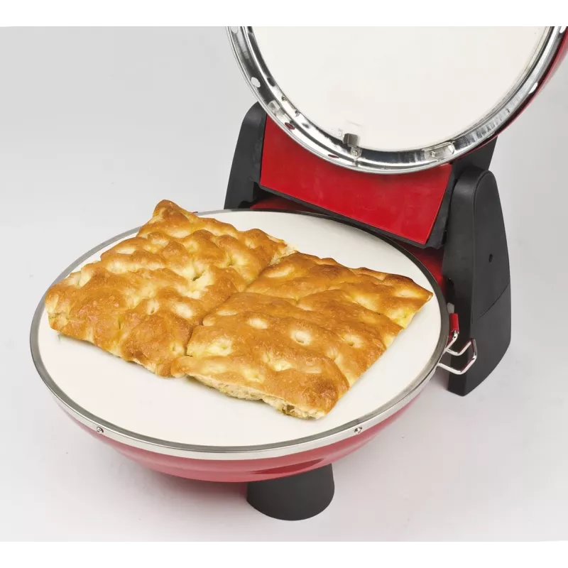 Pizzamaker G3FERRARI G10032 – 1200 W, Steinbackfläche, max. 400 °C, 31 cm Pizza, mechanischer Timer, rot