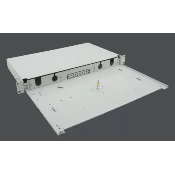 Rackmount-Breakout-Box helos 1U für Glasfaser (LWL) 19 Zoll grau