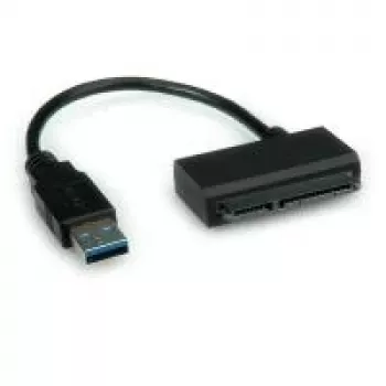 ROLINE USB 3.0 auf SATA Adapter - Speicher-Controller - 6,4 cm, 8,9 cm (2.5, 3.5) - SATA 6Gb/s - 600 MBps - USB 3.0 - Schwarz (12.02.1043)