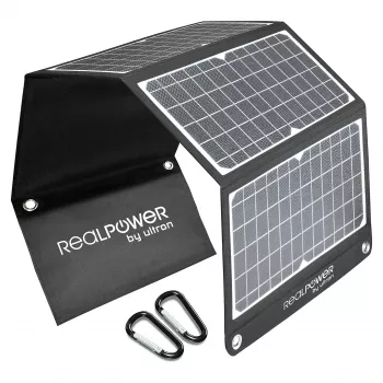 Solarmodul RealPower SP-30E 30W USB 5V Schwarz Weiß