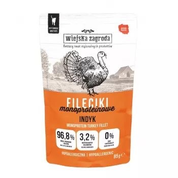 WIEJSKA ZAGRODA Monoprotein-Truthahnfilets – Nassfutter für Katzen – 85 g