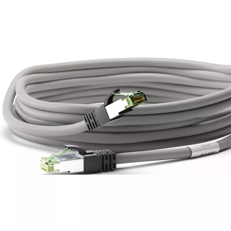 Goobay CAT 8.1 Patchkabel, S/FTP (PiMF), Grau, 0,5 m - LSZH halogenfrei, Kupfer AWG 24 (55135)