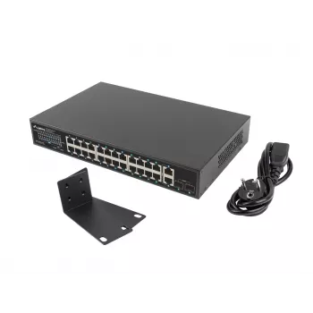 Unmanaged LANBERG Switch RSGE-24P-2GE-2S-360 mit 24 RJ-45 Ethernet-Ports