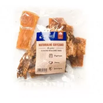 Kauartikel für Hunde PETMEX Rindersehne 500 g — natürlicher fester Zahnpflegesnack, 79 % Protein, 5 % Fett