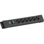 Steckdosenleiste Bachmann CONNECTUS mit 6× CEE7/3-Steckdosen, 1× Schalter, 2,0 m Kabel, CEE7/7-Stecker, schwarz