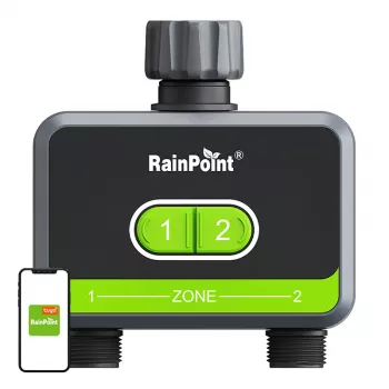 Bewässerungssteuerung RainPoint HTV210B 2-Zonen mit App-Steuerung (Modell HTV210B)