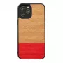 Handyhülle man and wood für iPhone 12 / 12 Pro – Fischgrät Azalea Schwarz