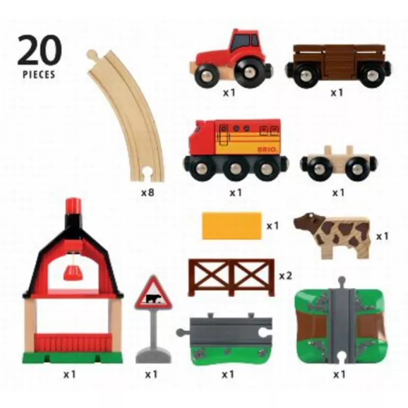 BRIO 33719 Bauernhof-Zugset, 20 Teile