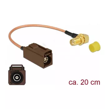 Koaxialkabel DeLOCK 89684 RG-316 0,2 m FAKRA F SMA Schwarz Braun Gold Gelb