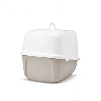 Überdachte Katzentoilette Savic Nestor Jumbo, Kunststoff, 66,5×48,5×46,5 cm, Kaffee/Weiß