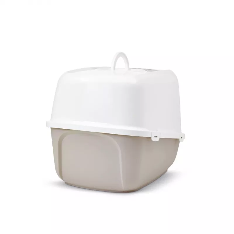 Überdachte Katzentoilette Savic Nestor Jumbo, Kunststoff, 66,5×48,5×46,5 cm, Kaffee/Weiß