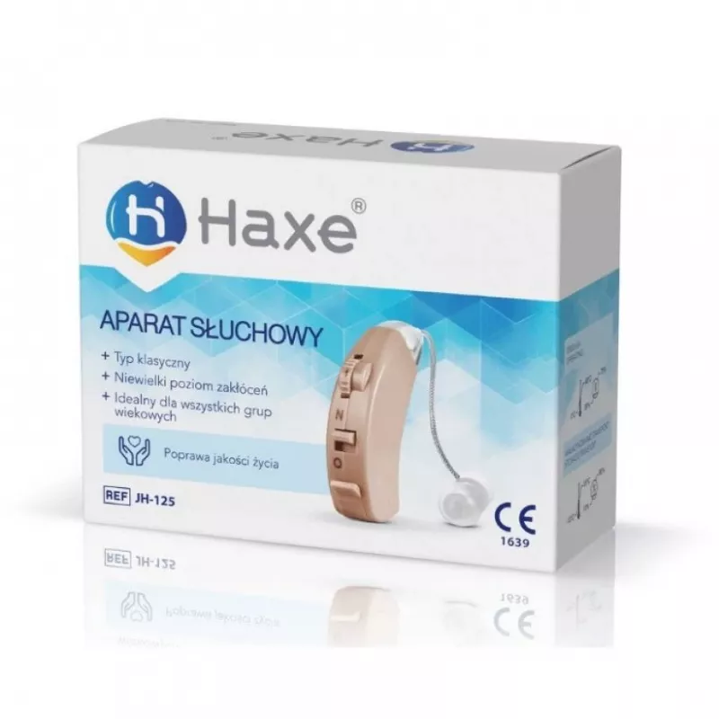 Haxe In-Ohr Hörverstärker JH-125, wiederaufladbar, beige, 4 Lautstärkestufen, 45 dB Verstärkung