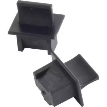 helos RJ45-Staubschutzkappe 08-01021 Schwarz — 100er-Pack für ungenutzte Ethernet-Ports