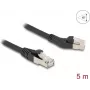 Netzwerkkabel DeLOCK RJ45 Cat.6A 45° links abgewinkelt auf gerade 5 m schwarz
