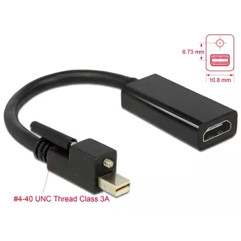 Videokabel-Adapter DeLOCK 62640 Mini DisplayPort auf HDMI 0,25 m Schwarz