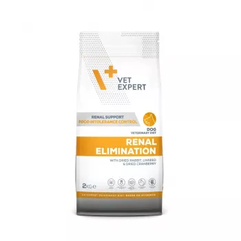 Trockenhundefutter VETEXPERT Veterinary Diet Renal Elimination 2 kg — Kaninchengeschmack, ausgewachsene Hunde, Nierenunterstützung, 15,8 % Protein, 19,5 % Fett