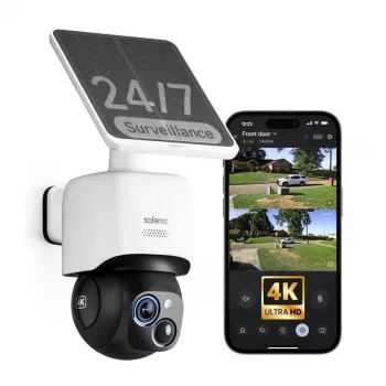 Safemo ST1 SolarCam 4K UHD Video, 8x Zoom, 132° Sicht, Nachtsicht, Wi-Fi 2,4 GHz, 3W Solar, Weiß