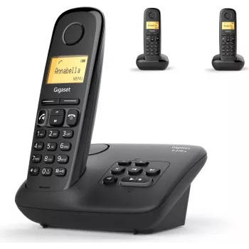 Analoges DECT-Telefon Gigaset A270A Anruferkennung Kabelloser Hörer Schwarz